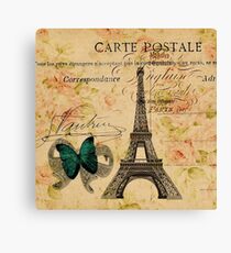 vintage butterfly paris eiffel tower fashion Canvas Print