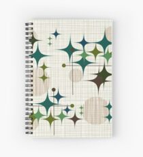 Eames Era Starbursts and Globes 1 (bkgrnd) Spiral Notebook