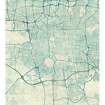 Artwork thumbnail, Teheran Map Blue Vintage by HubertRoguski