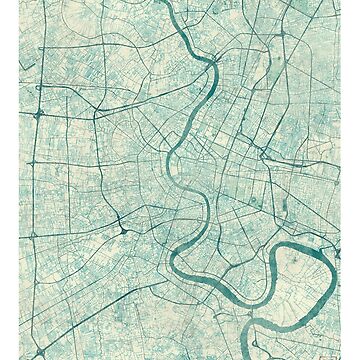 Artwork thumbnail, Bangkok Map Blue Vintage by HubertRoguski