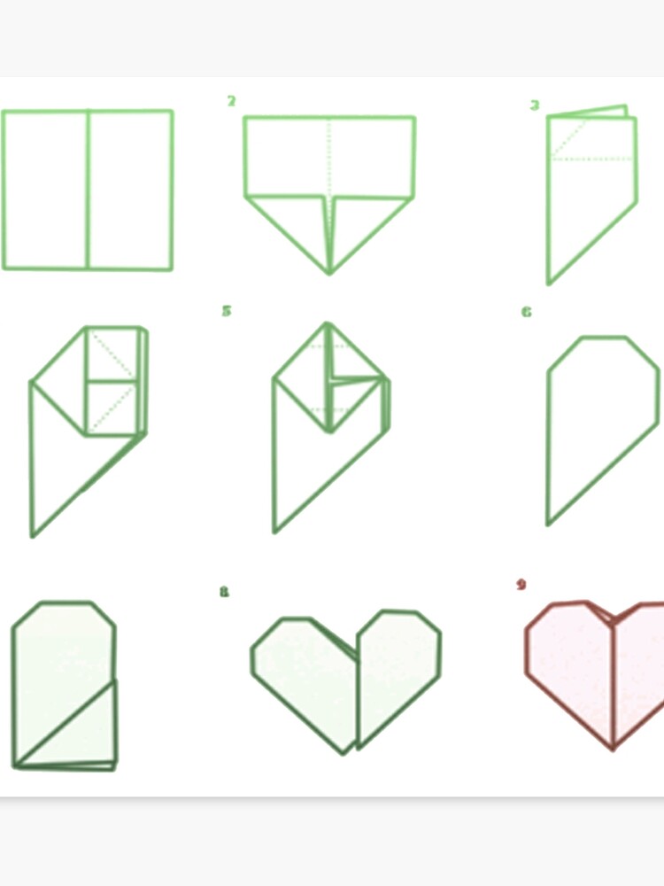 Origami Heart Folding Canvas Print