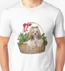 Lhasa in Christmas basket Unisex T-Shirt