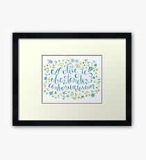 Don't Let the Bastards Grind You Down - Blue Floral Framed Print