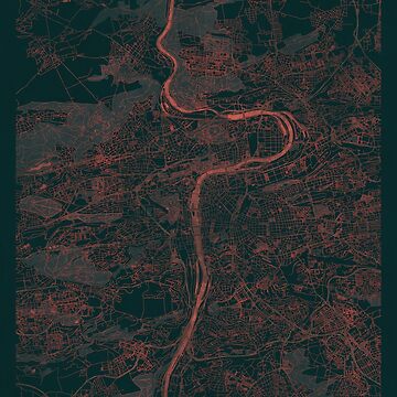 Artwork thumbnail, Prague Map Red by HubertRoguski