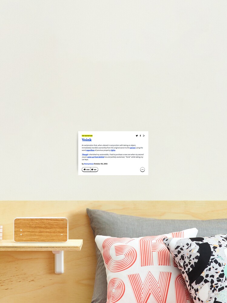 Urban Dictionary Yoink Photographic Print By Lueshis Redbubble