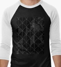 Mermaid scales. Black and white watercolor. Men's Baseball ¾ T-Shirt