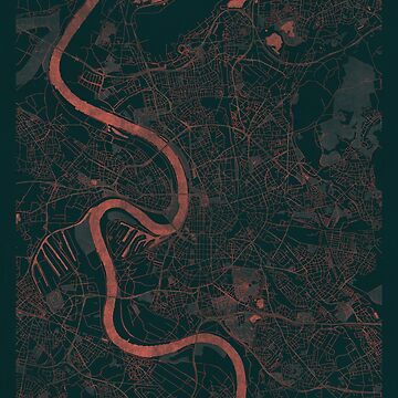 Artwork thumbnail, Dusseldorf Map Red by HubertRoguski