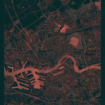 Artwork thumbnail, Rotterdam Map Red by HubertRoguski