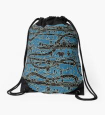 Negative POP Art Wavey Tubes Drawstring Bag
