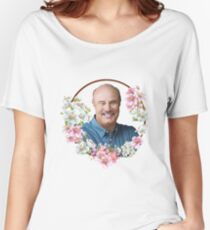Dr. Phil - Blue Flower Frame Women's Relaxed Fit T-Shirt