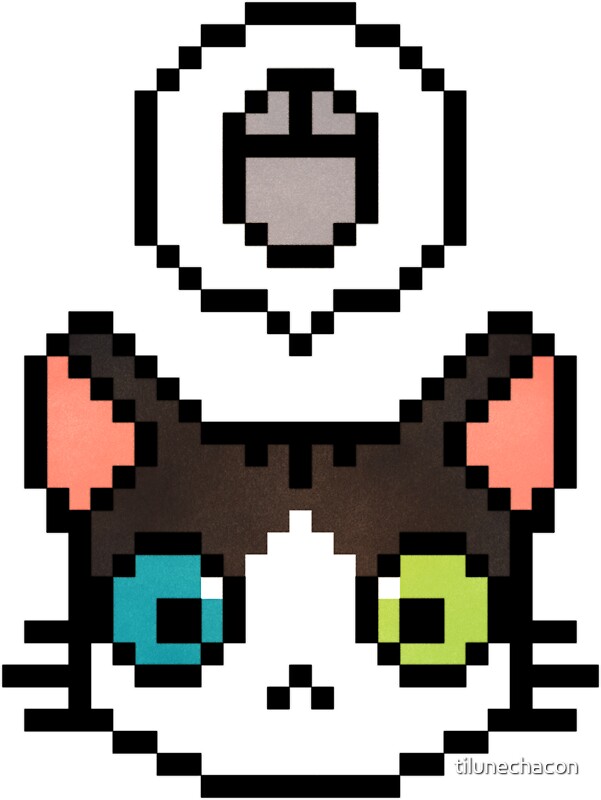 "Pixel cat" Stickers by tilunechacon | Redbubble