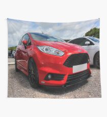 Red Fiesta ST on IOW Wall Tapestry