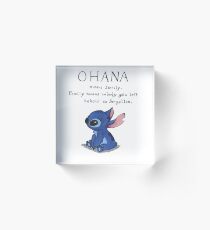 Ohana Means Family Acrylic Block