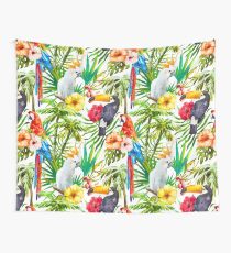 Tropical Parrot, Cockatoo and Toucan Rainforest Wall Tapestry
