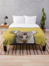 Mr Koala Throw Blanket