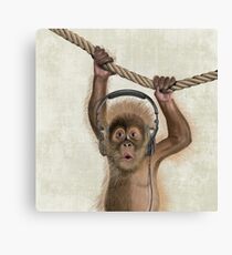 Monkey music Canvas Print