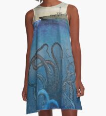 Seeungeheuer A-Linien Kleid