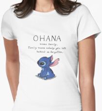 Ohana veut dire famille T-shirt col V femme