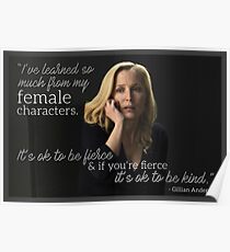 Gillian Anderson Female Characters Quote Poster
