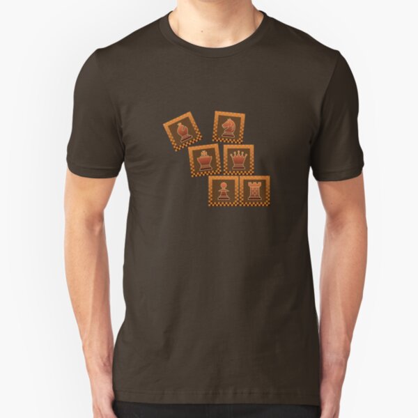 Chess - Brown borders toppling Slim Fit T-Shirt