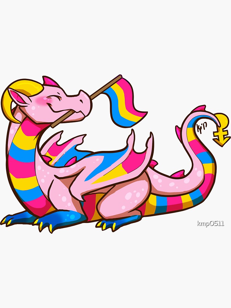 Pansexual Pride Flag Dragon 1st Edition Sticker By