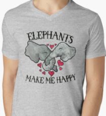 Elephants make me happy Men's V-Neck T-Shirt