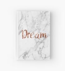 Rose gold on marble dream Hardcover Journal