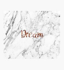 Rose gold on marble dream Photographic Print