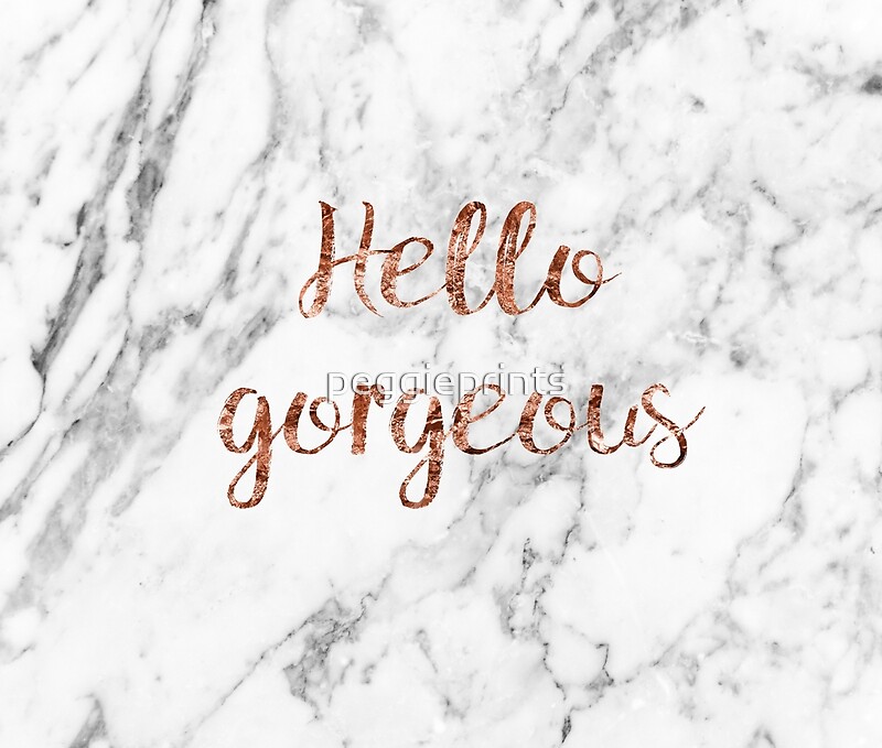 "Hello gorgeous - rose gold marble" Canvas Prints by 