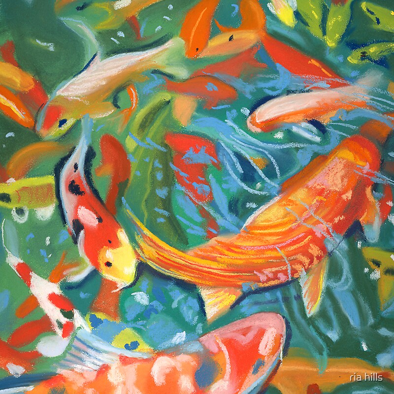 "abstract koi pond" by ria hills | Redbubble