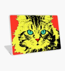 POP ART CAT - YELLOW RED Laptop Skin