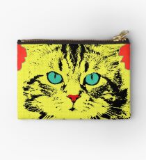 POP ART CAT - YELLOW RED Studio Pouch