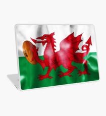 Welsh Dragon Rugby Ball Flag Laptop Skin