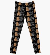 It's GROUNDHOG DAY! with cute little groundhog and snowflakes Leggings
