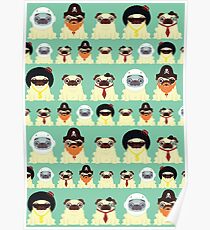 Pug pattern Poster