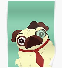 Pug in a Hat Poster