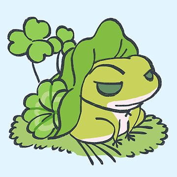 I draw comforting cute green tree frog / frog is here things will be ok  text | Poster