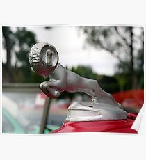 Old ram car hood ornament Poster