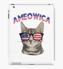 Ameowica USA Cat Kitten Patriotic Hipster Sunglasses Funny Design iPad Case/Skin