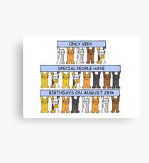 August 28th Birthday Cats Canvas Print
