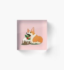 Christmas Corgi Acrylic Block