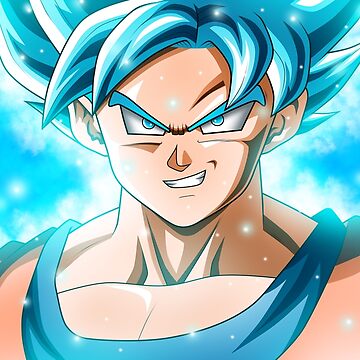 Goku - Blue Hair Super Saiyan Postcard for Sale by animelovah