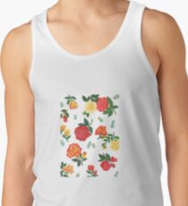 Red, yellow, and orange roses floral pattern Tank Top