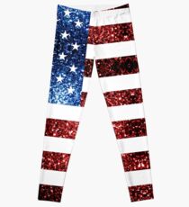 Rotes Blau der USA-Flaggen funkelt Leggings