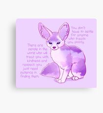 "You Don't Have to Settle for Anyone" Dawn Sky Fennec Fox Canvas Print