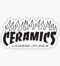Ceramics: License to Kiln with Flames Sticker