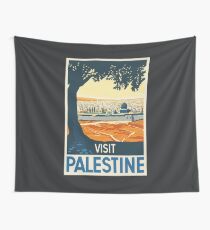 Vintage Travel Poster Visit Palestine Wall Tapestry
