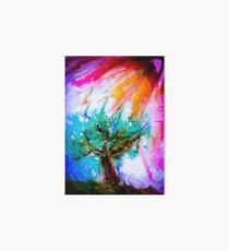Lone tree on moors in acrylics Art Board