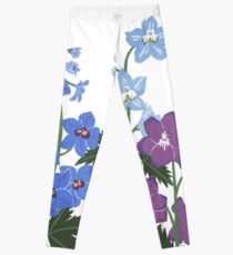 Delicate blue and purple flowers Leggings