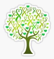 Raising Support & Awareness - Charity Ribbon Tree (Green) Sticker